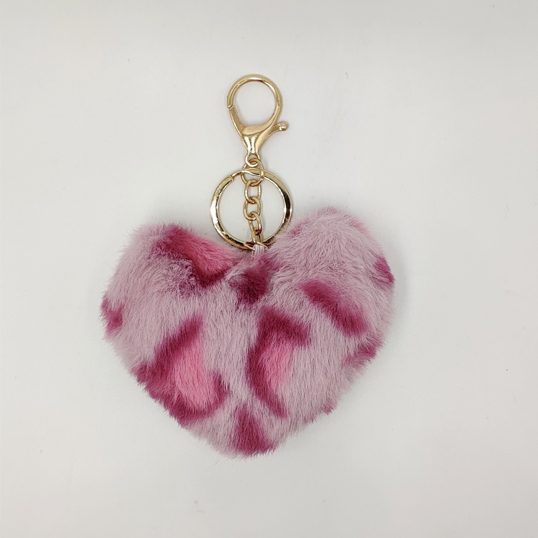 Wholesale Imitation Otter Rabbit Fur Leopard Pattern Love Fur Ball Keychain